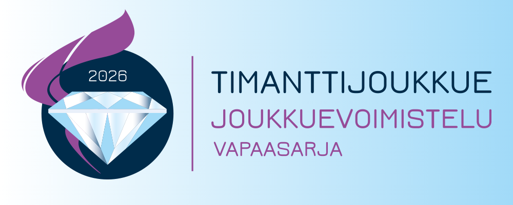 Timanttijoukkue 2026 vapaa logo sinisellä pohjalla